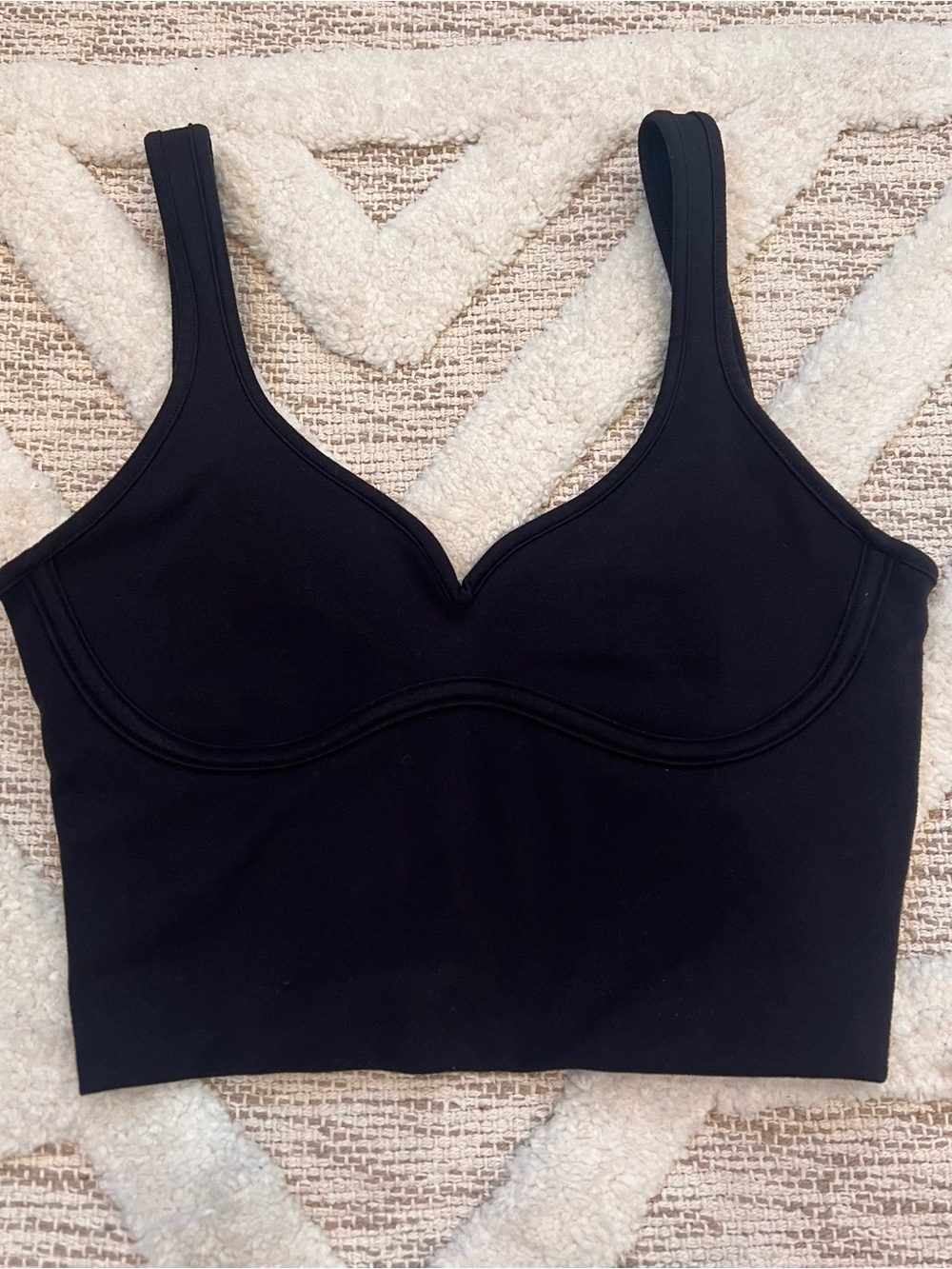 Joah Brown Black Contour Crop Tank Sueded Onyx XS/Small - Picture 5 of 9